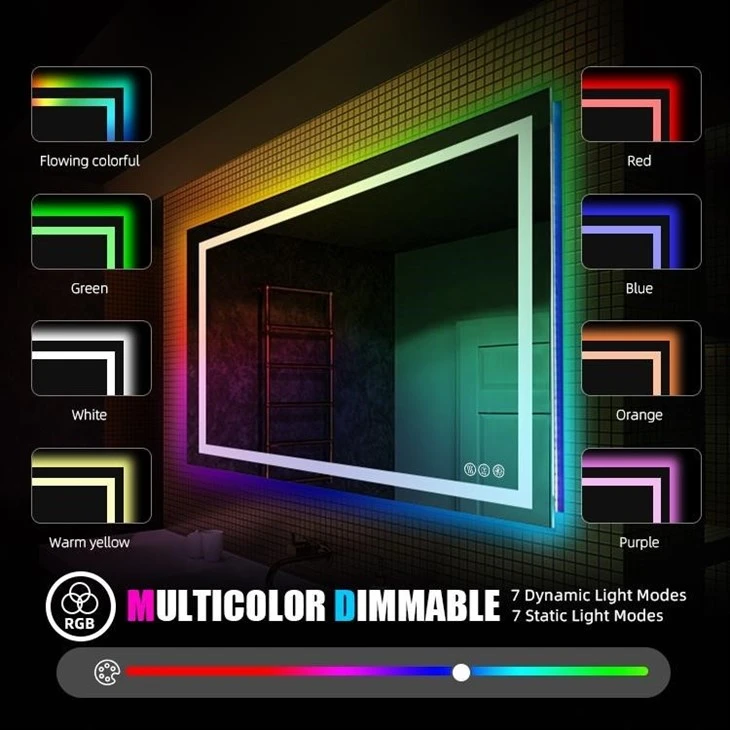 rectangle bathroom mirror with lights