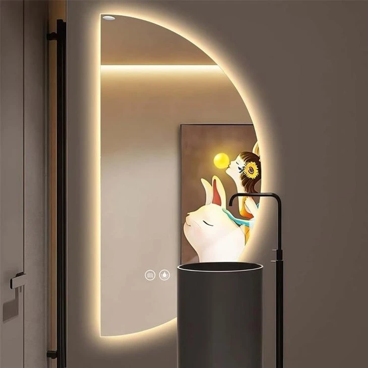 semi circle bathroom mirror